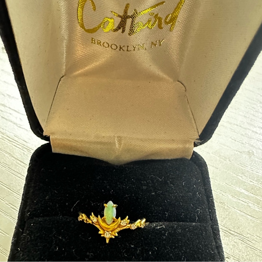 cat bird ring for sale. fitted to a size 6.5
